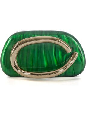 Women's Acrylic Green Clutch Purse Trendy Evening Crossbody Shoulder Bag